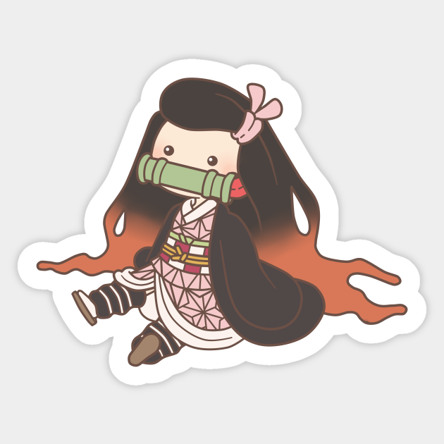 Nezuko Kawaii Demon Slayer Kimetsu No Yaiba Sticker Teepublic 